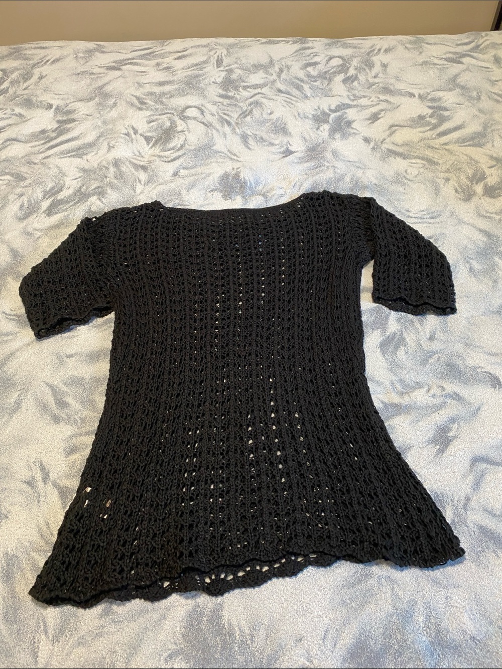 RW&CO. Open Knit Sweater Black Size Small